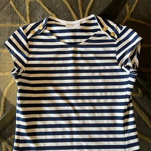 L‘Oeuf Poche Cap Sleeve Striped Shirt XS Tennis